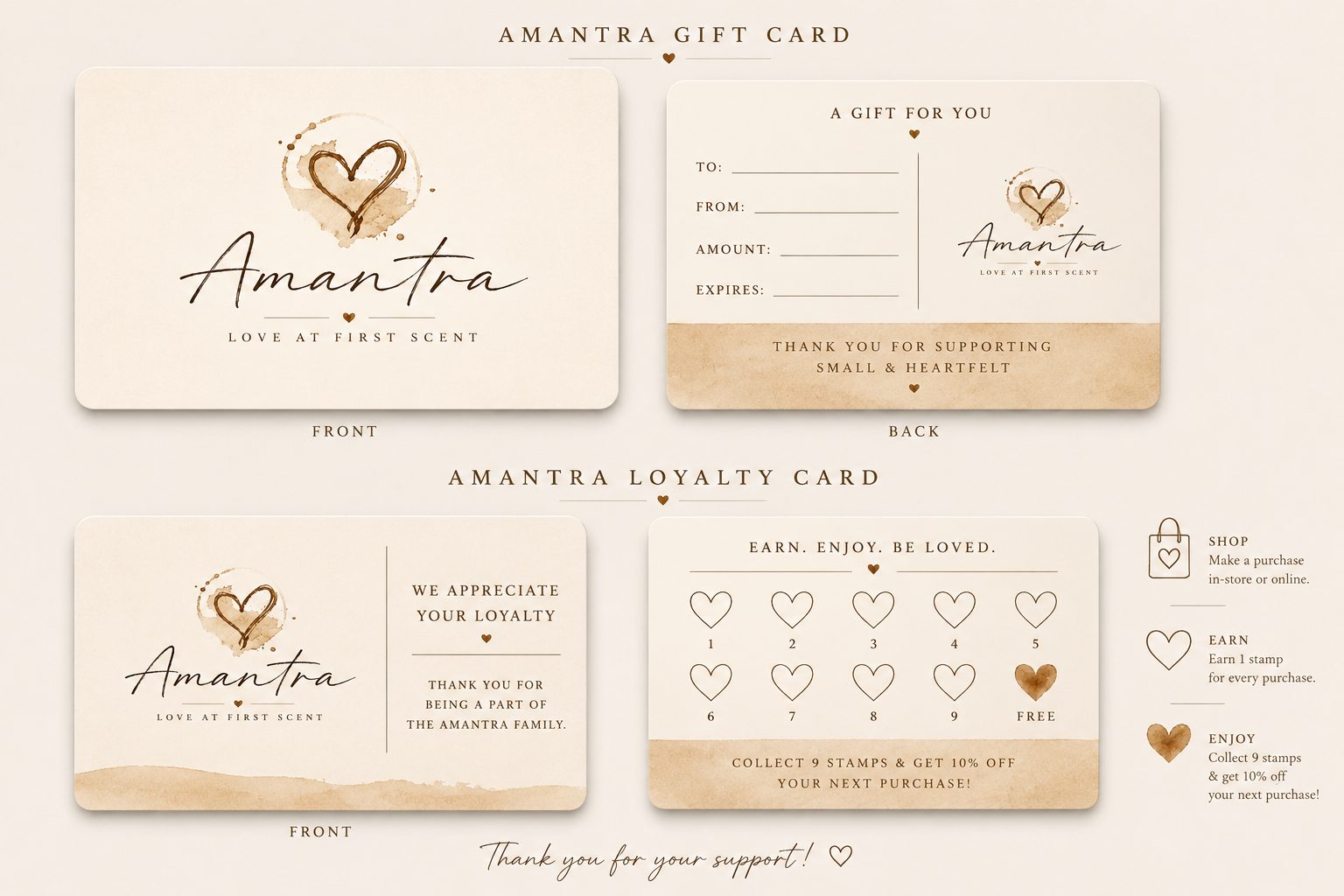 Amantra gift and loyalty cards