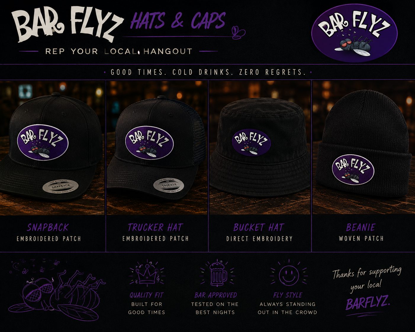 BarFlyz hats and caps