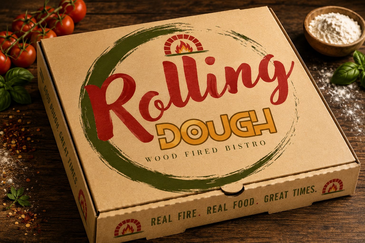 Rolling Dough pizza box